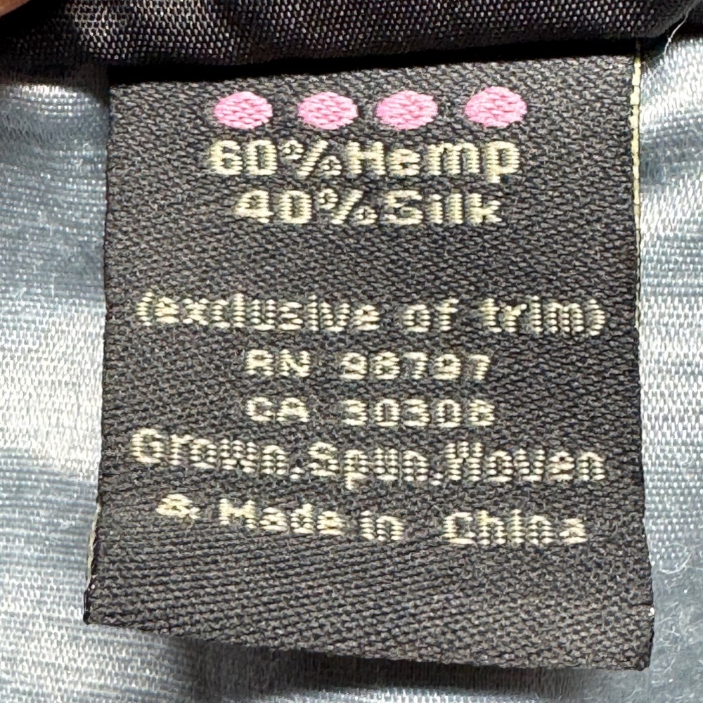 Of The Earth Tank Top Silk Hemp Large Light Blue Floral Embroidered V-Neck Boho - Picture 10 of 11
